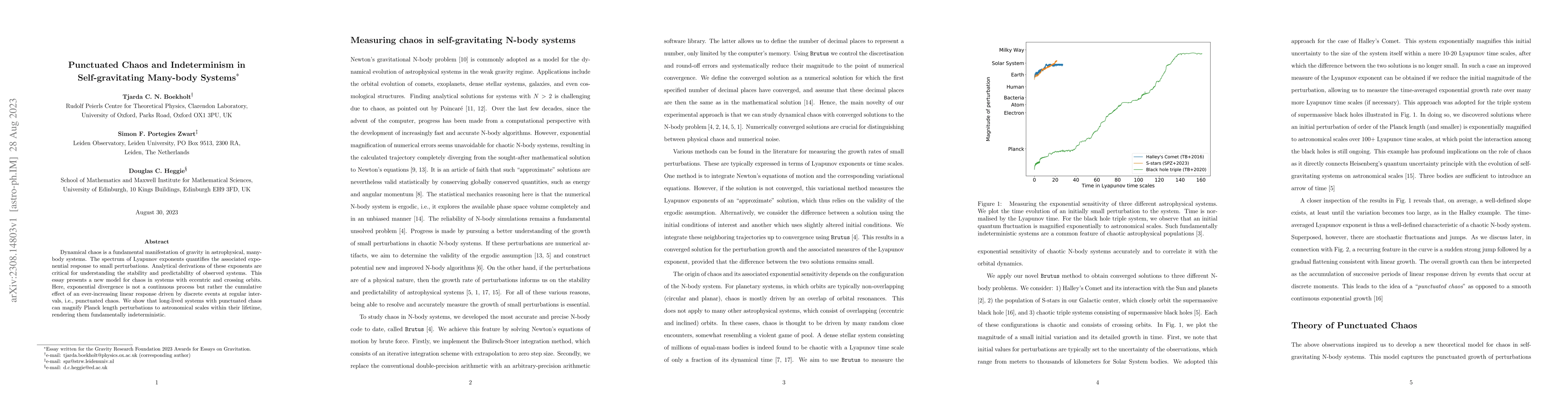 Thumbnail for Punctuated Chaos and Indeterminism in Self-gravitating Many-body Systems
