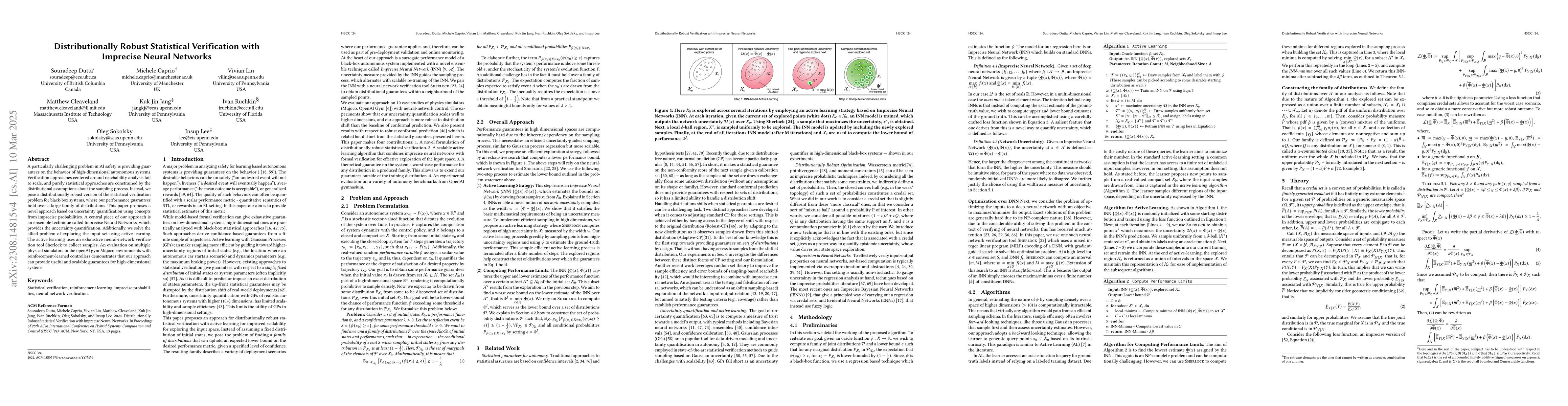 Thumbnail for Distributionally Robust Statistical Verification with Imprecise Neural
  Networks