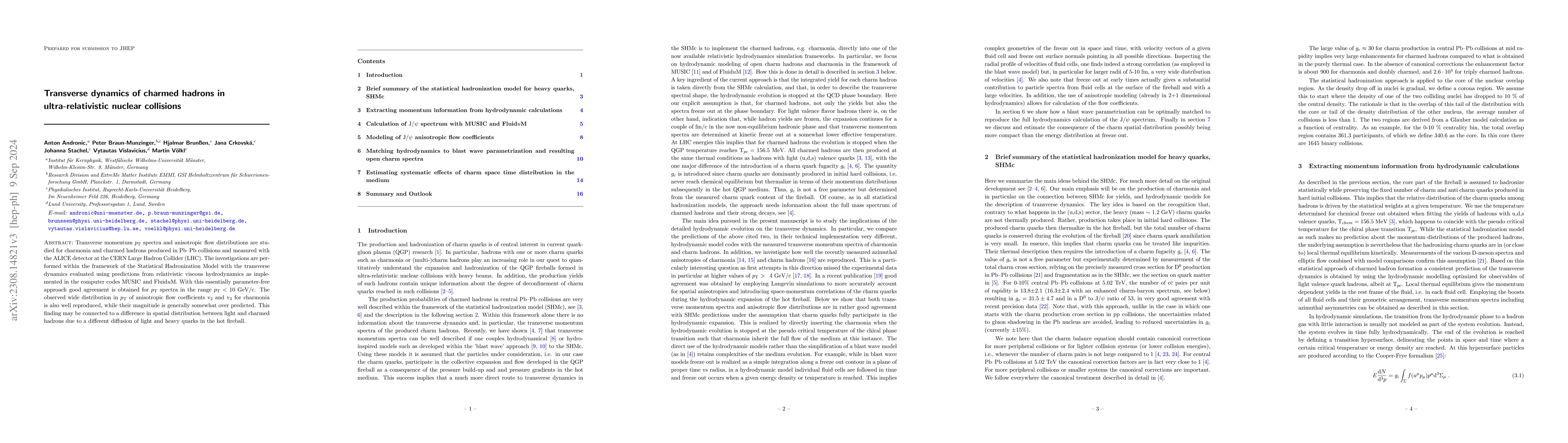 Thumbnail for Transverse dynamics of charmed hadrons in ultra-relativistic nuclear
  collisions