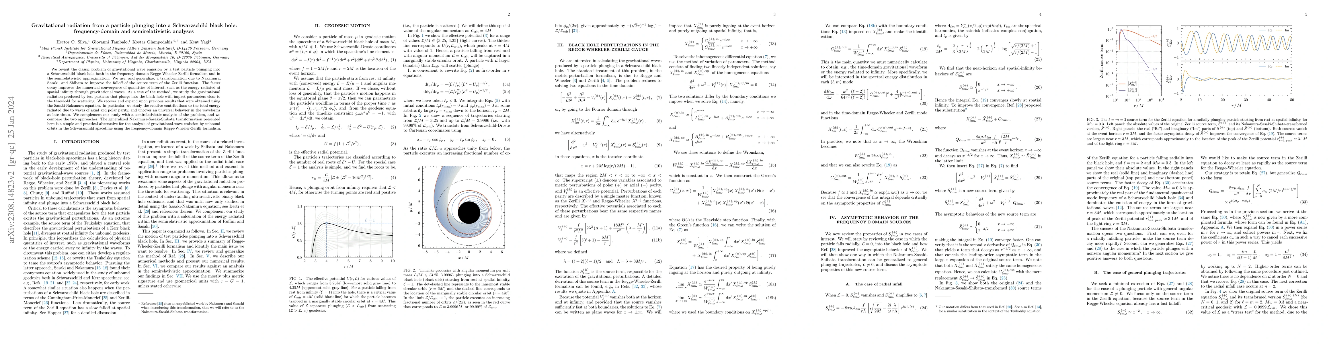 Thumbnail for Gravitational radiation from a particle plunging into a Schwarzschild
  black hole: frequency-domain and semirelativistic analyses