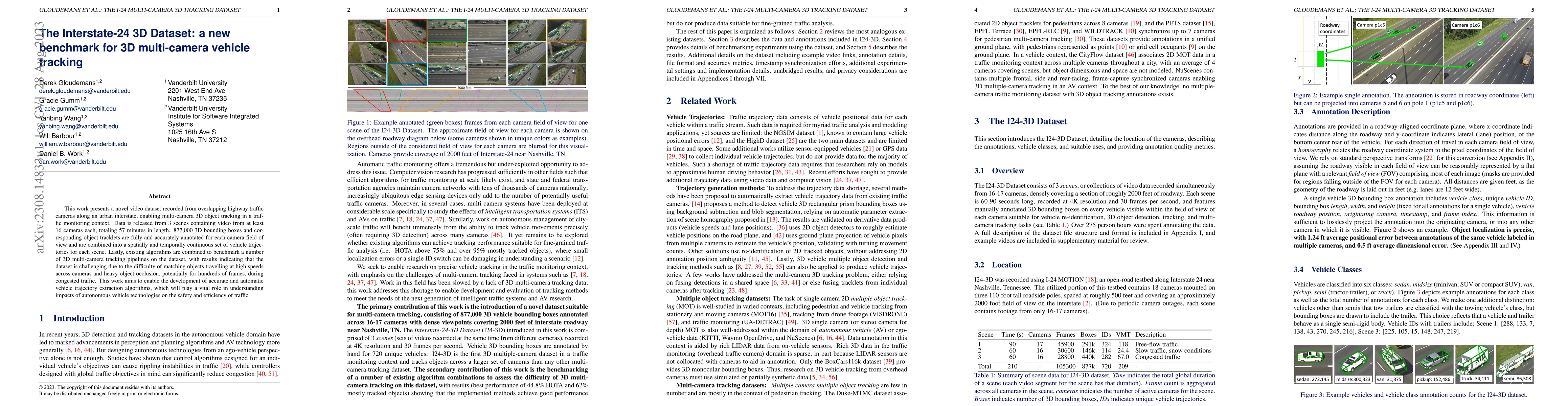 Thumbnail for The Interstate-24 3D Dataset: a new benchmark for 3D multi-camera
  vehicle tracking