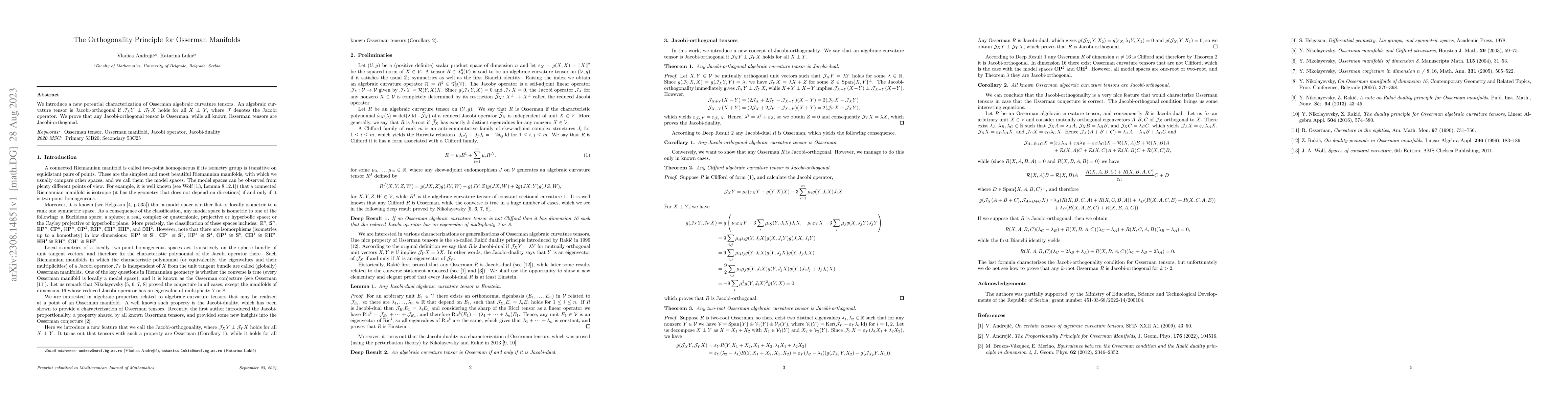 Thumbnail for The Orthogonality Principle for Osserman Manifolds