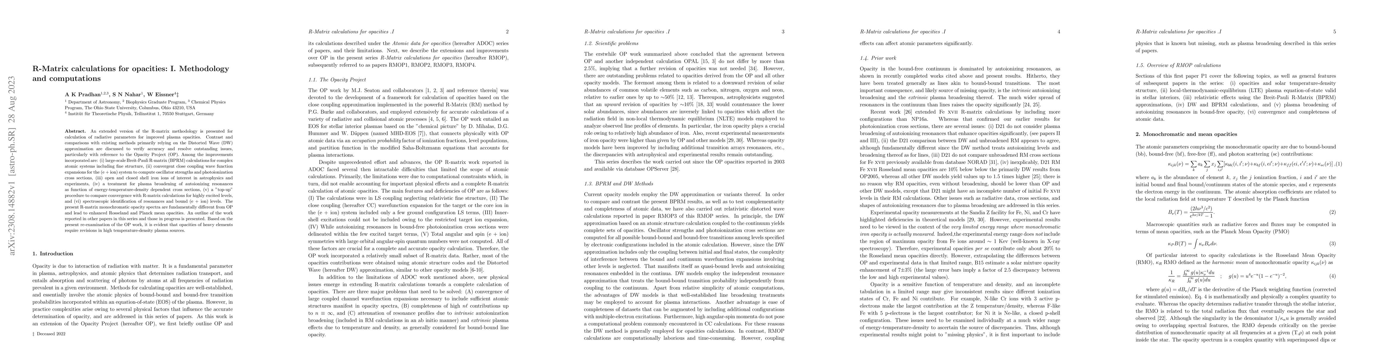Thumbnail for R-Matrix calculations for opacities: I. Methodology and computations