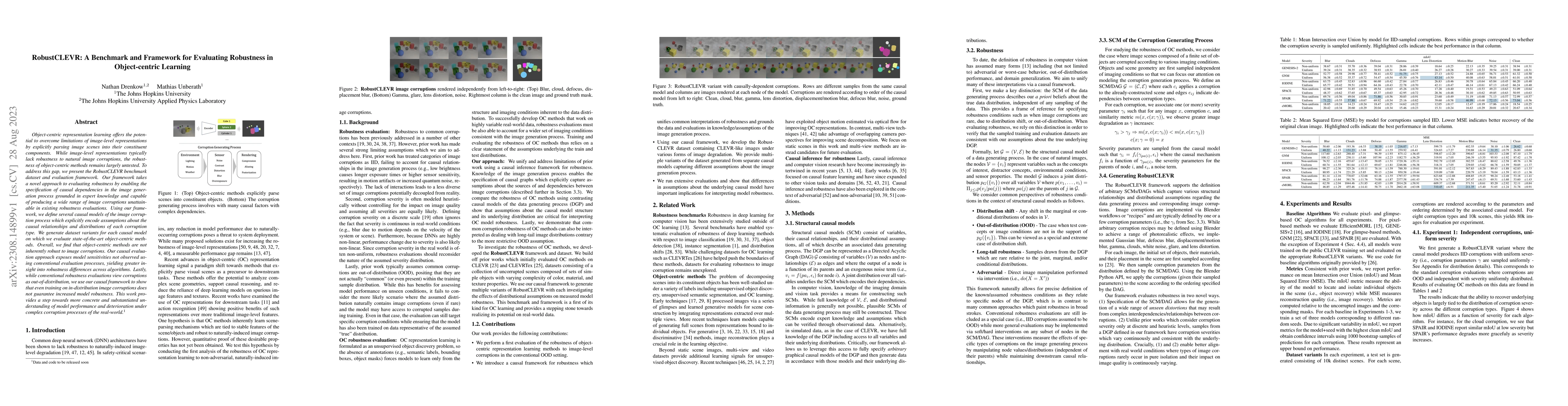 Thumbnail for RobustCLEVR: A Benchmark and Framework for Evaluating Robustness in
  Object-centric Learning