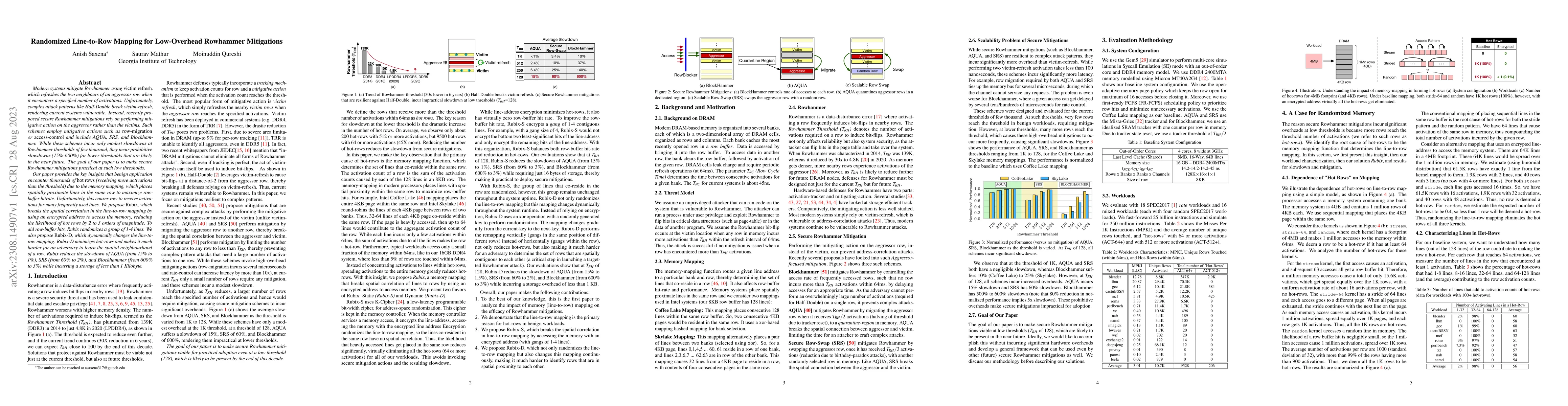 Thumbnail for Randomized Line-to-Row Mapping for Low-Overhead Rowhammer Mitigations