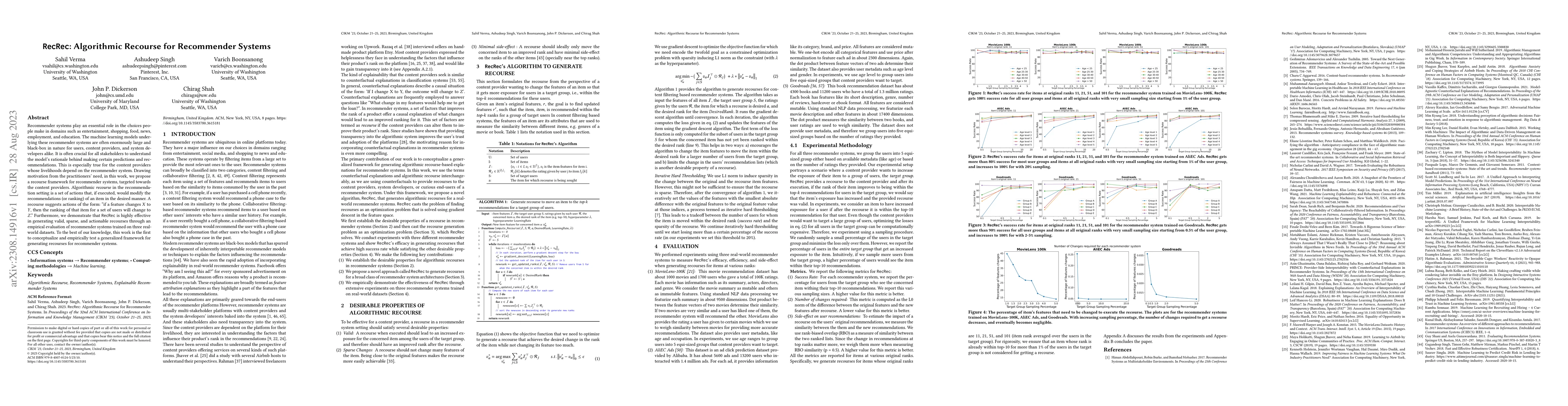 Thumbnail for RecRec: Algorithmic Recourse for Recommender Systems