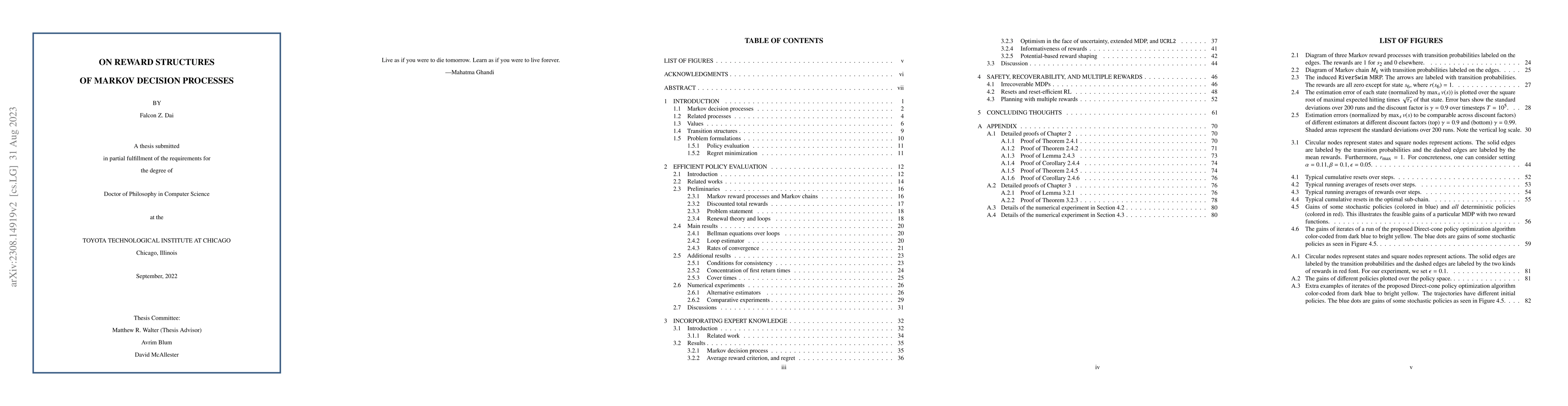 Thumbnail for On Reward Structures of Markov Decision Processes