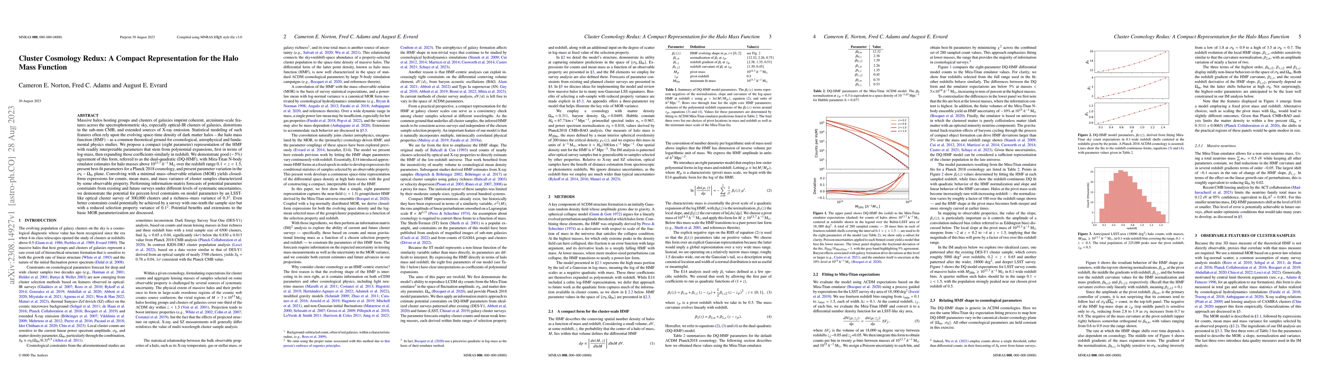 Thumbnail for Cluster Cosmology Redux: A Compact Model of the Halo Mass Function