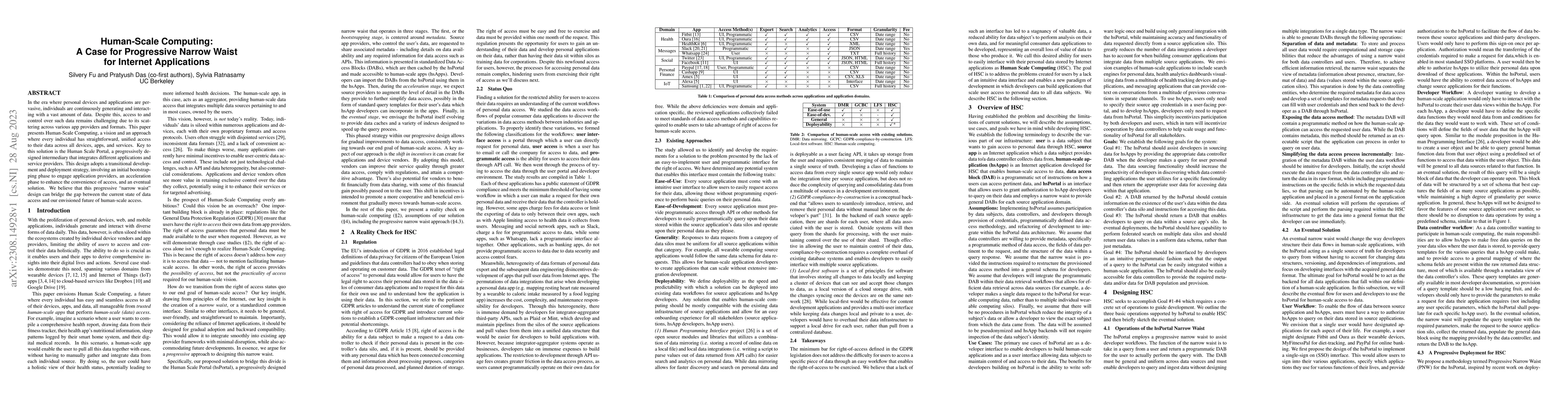 Thumbnail for Human-Scale Computing: A Case for Progressive Narrow Waist for Internet
  Applications