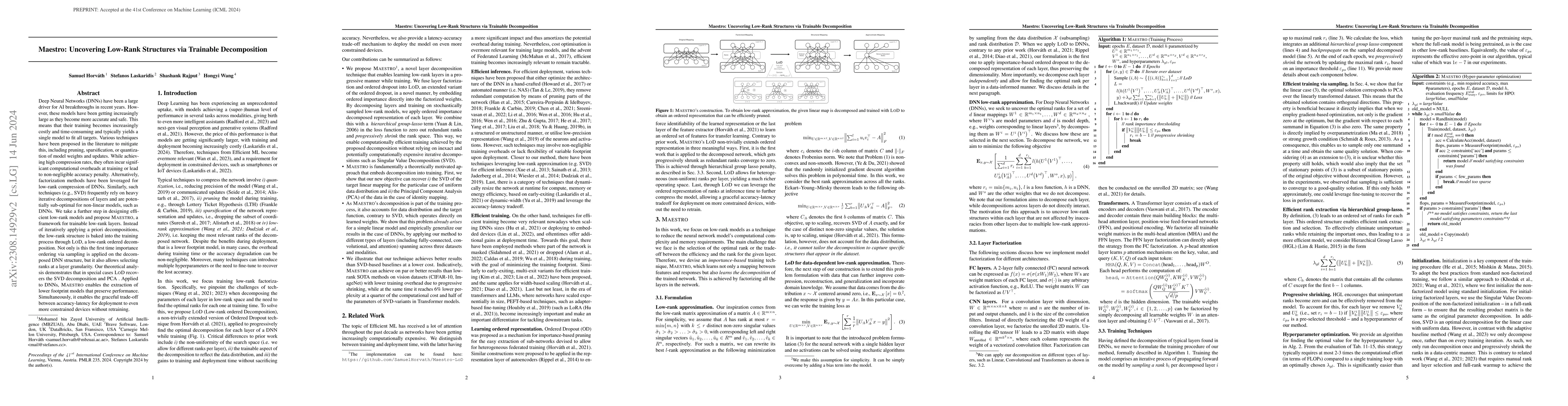 Thumbnail for Maestro: Uncovering Low-Rank Structures via Trainable Decomposition