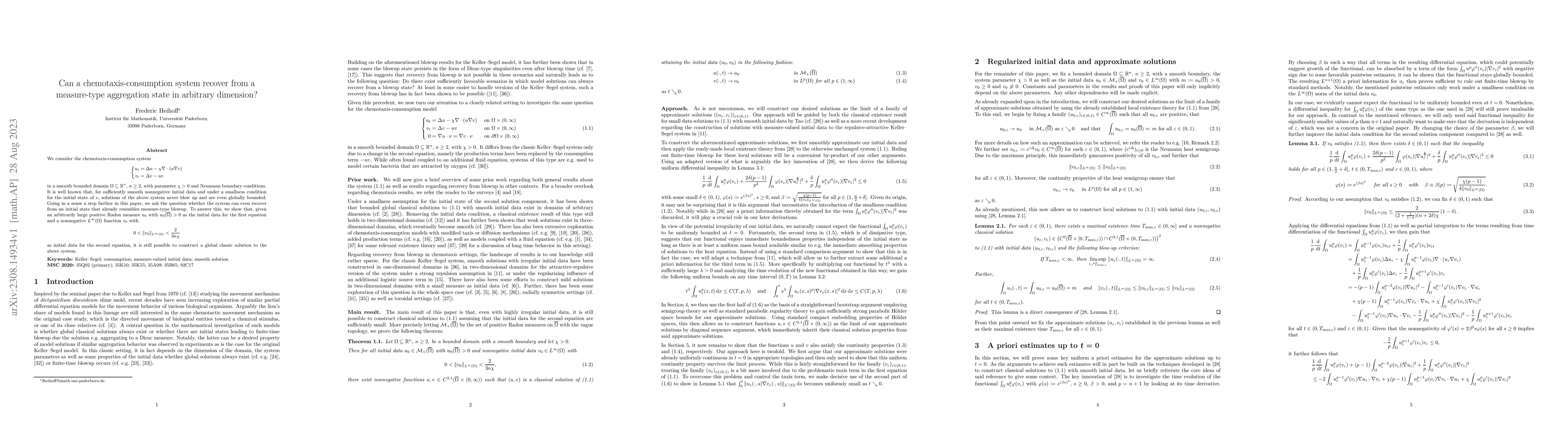 Thumbnail for Can a chemotaxis-consumption system recover from a measure-type
  aggregation state in arbitrary dimension?