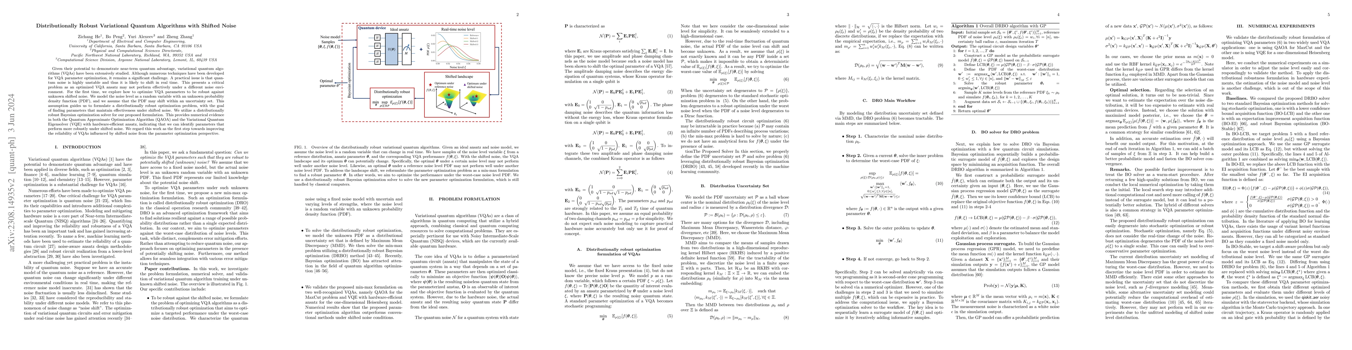 Thumbnail for Distributionally Robust Variational Quantum Algorithms with Shifted
  Noise