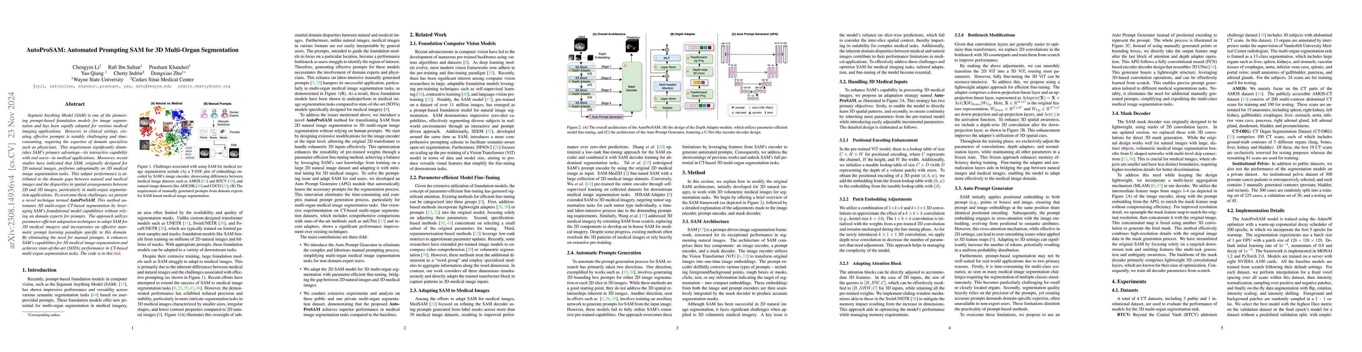 Thumbnail for AutoProSAM: Automated Prompting SAM for 3D Multi-Organ Segmentation