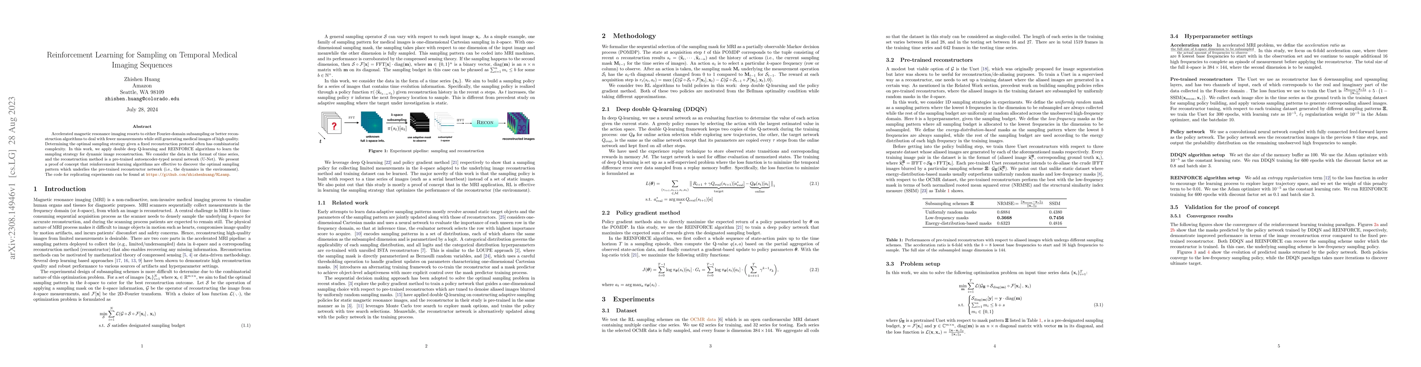 Thumbnail for Reinforcement Learning for Sampling on Temporal Medical Imaging
  Sequences