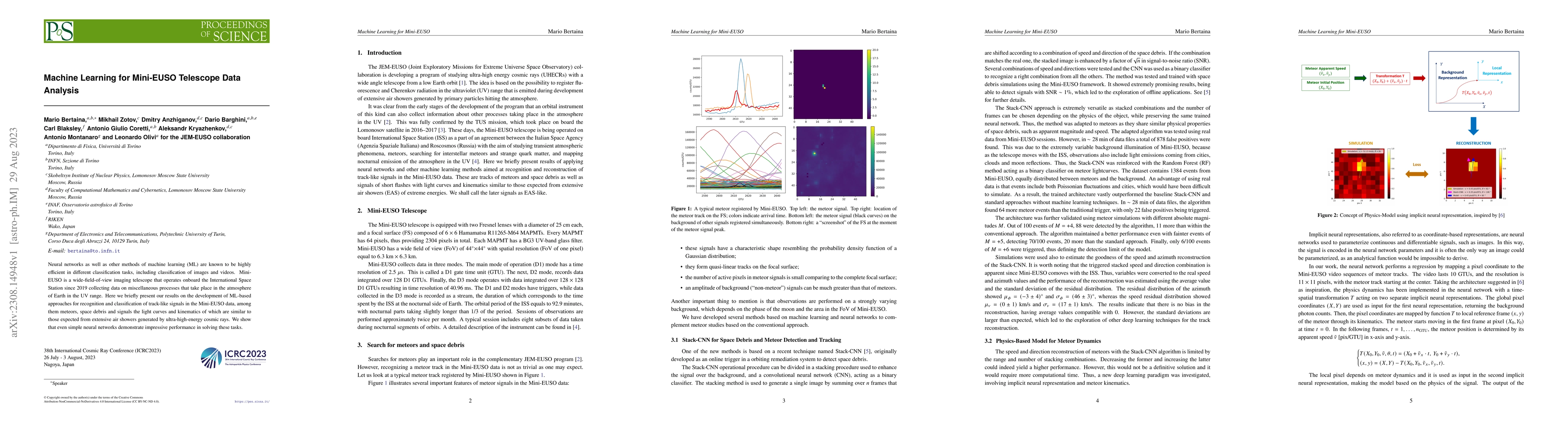 Thumbnail for Machine Learning for Mini-EUSO Telescope Data Analysis