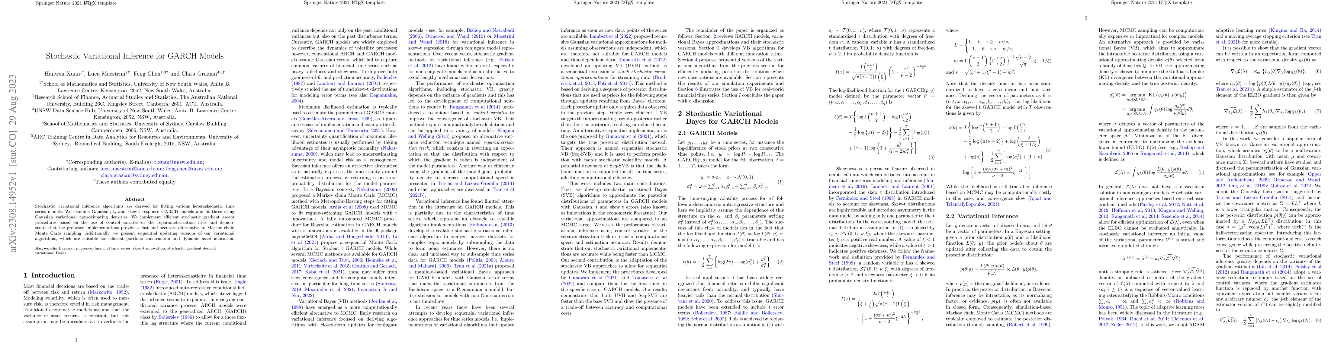 Thumbnail for Stochastic Variational Inference for GARCH Models