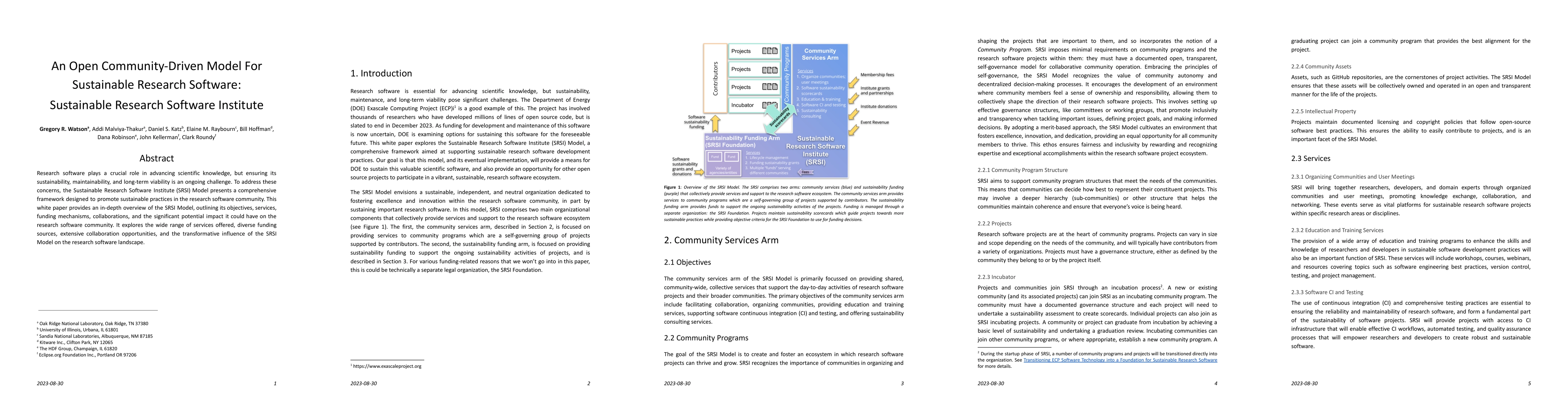 Thumbnail for An Open Community-Driven Model For Sustainable Research Software:
  Sustainable Research Software Institute