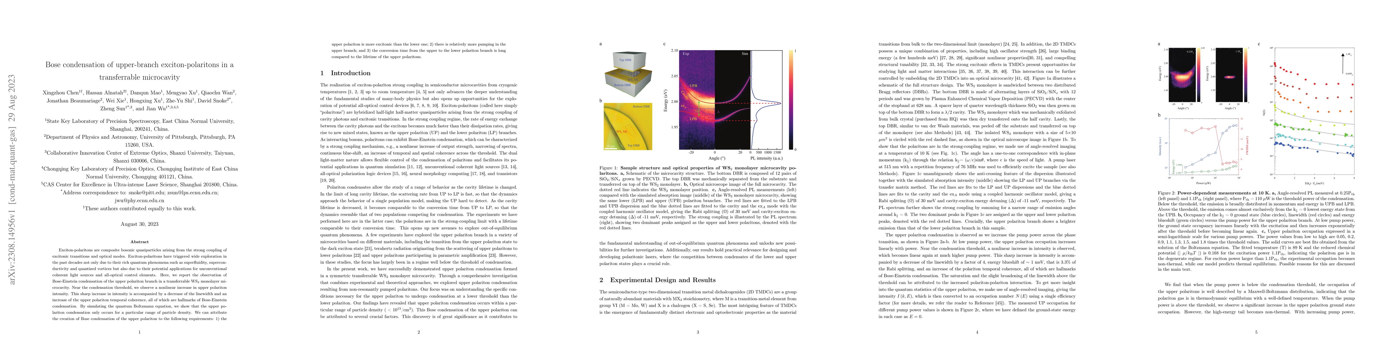 Thumbnail for Bose condensation of upper-branch exciton-polaritons in a transferrable
  microcavity