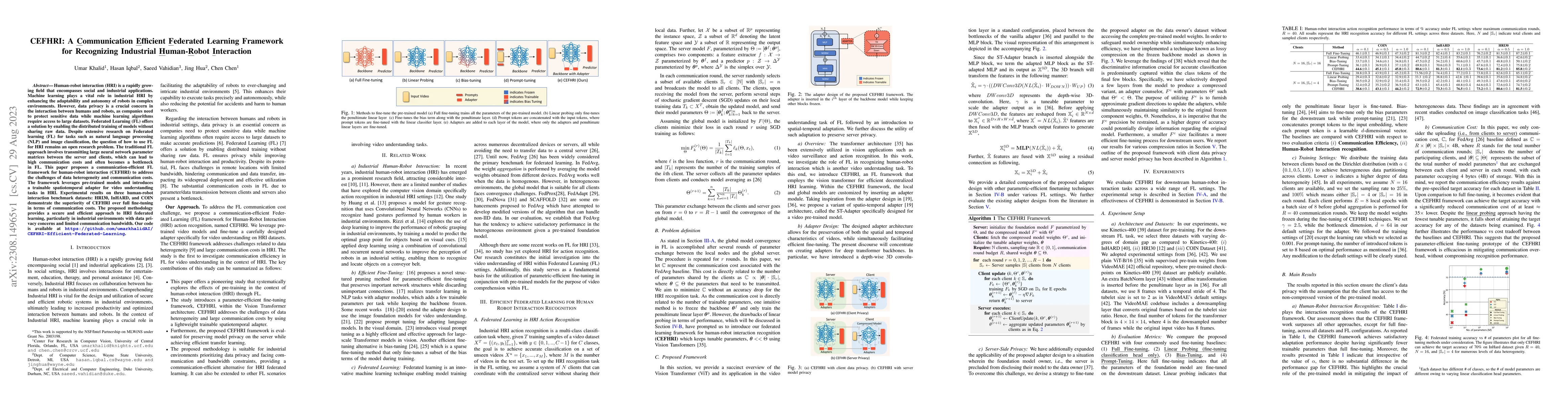 Thumbnail for CEFHRI: A Communication Efficient Federated Learning Framework for
  Recognizing Industrial Human-Robot Interaction