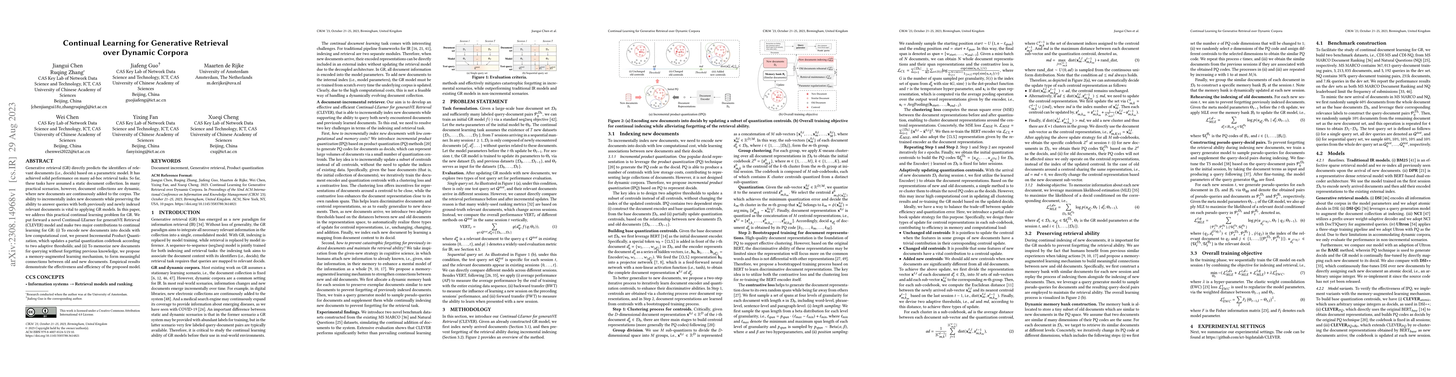 Thumbnail for Continual Learning for Generative Retrieval over Dynamic Corpora