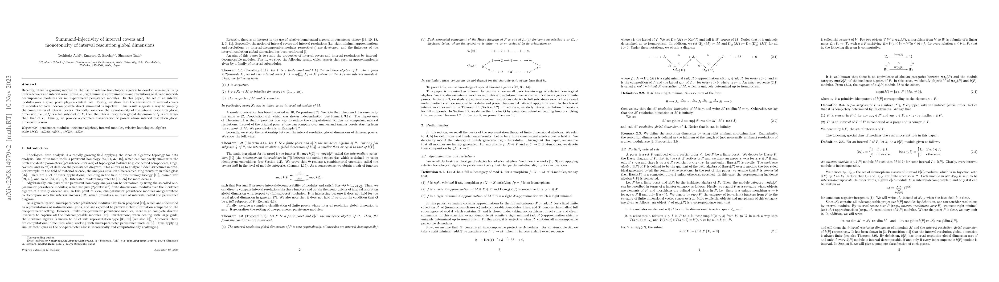 Thumbnail for Summand-injectivity of interval covers and monotonicity of interval
  resolution global dimensions