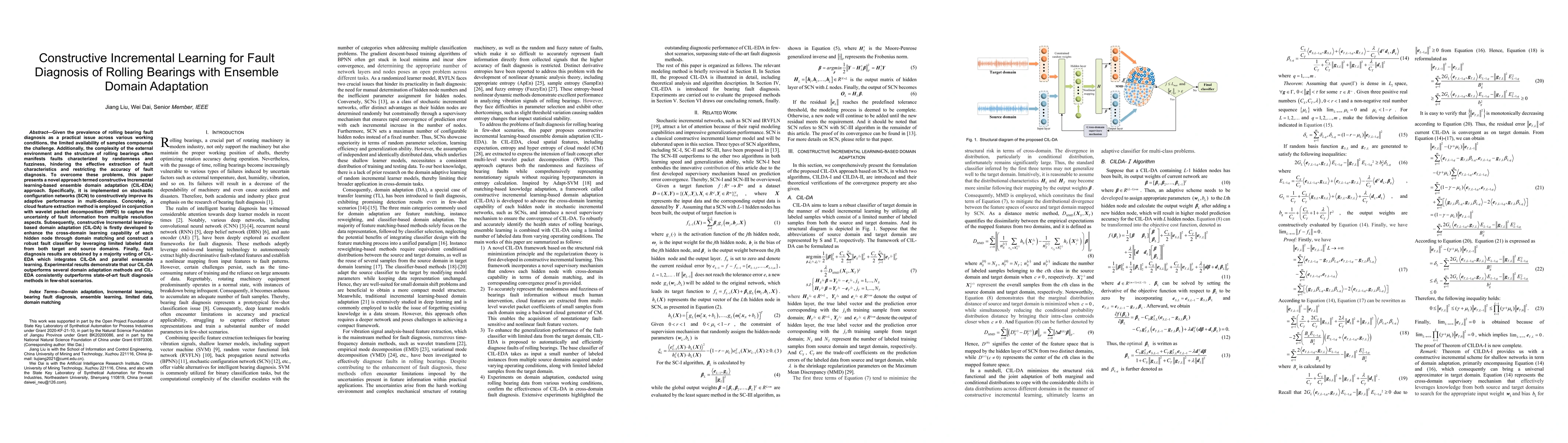 Thumbnail for Constructive Incremental Learning for Fault Diagnosis of Rolling
  Bearings with Ensemble Domain Adaptation