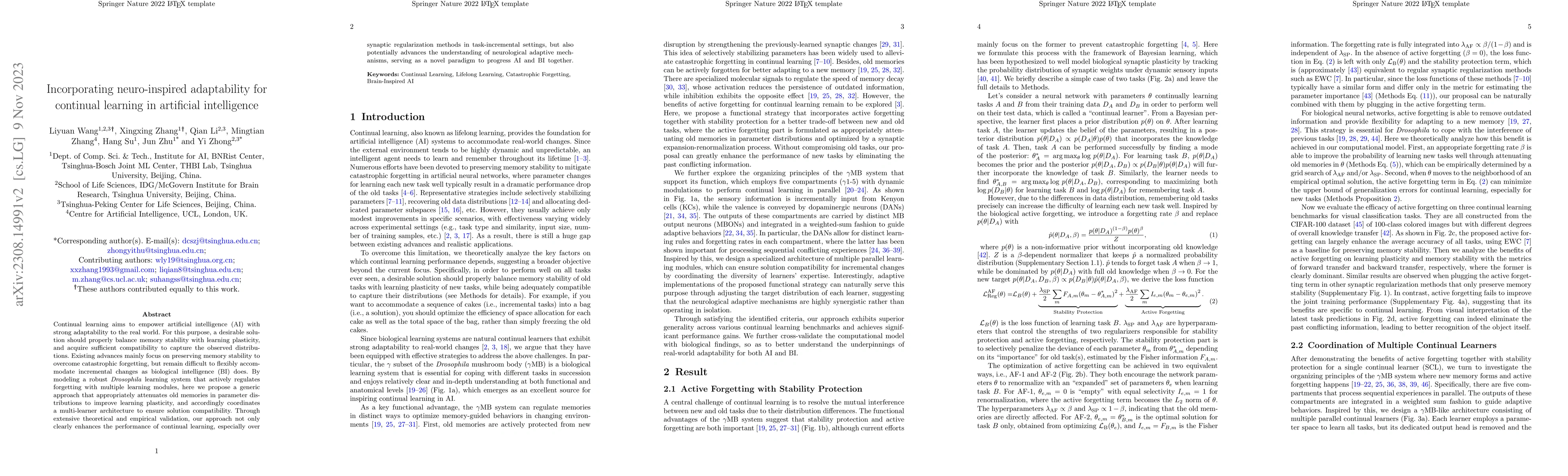 Thumbnail for Incorporating Neuro-Inspired Adaptability for Continual Learning in
  Artificial Intelligence