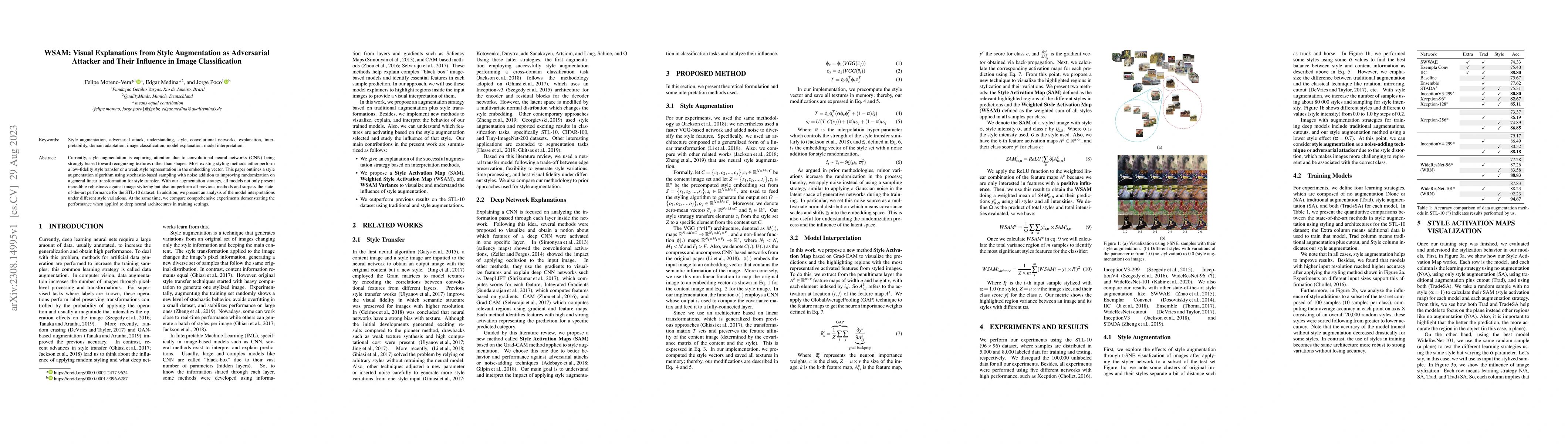 Thumbnail for WSAM: Visual Explanations from Style Augmentation as Adversarial
  Attacker and Their Influence in Image Classification