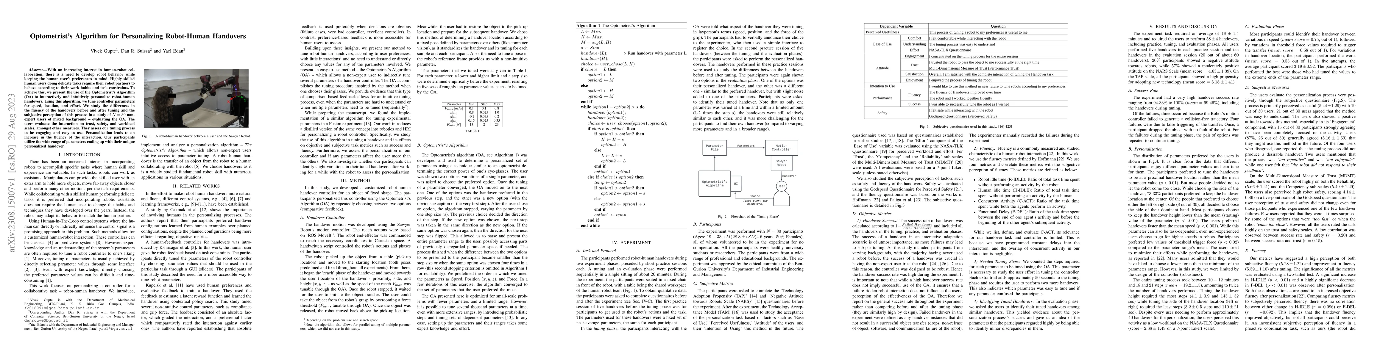 Thumbnail for Optometrist's Algorithm for Personalizing Robot-Human Handovers