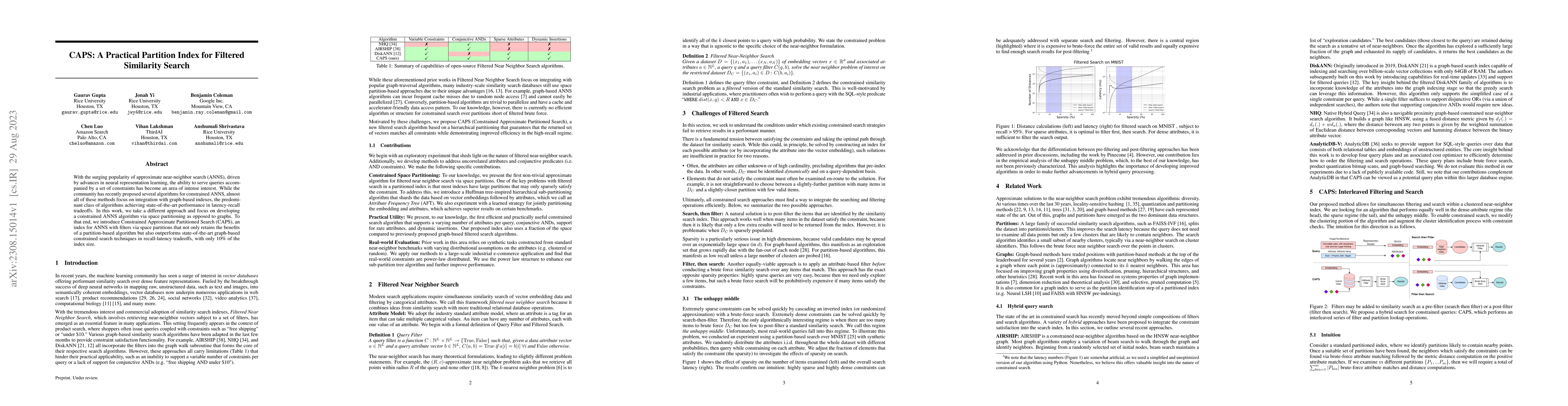 Thumbnail for CAPS: A Practical Partition Index for Filtered Similarity Search