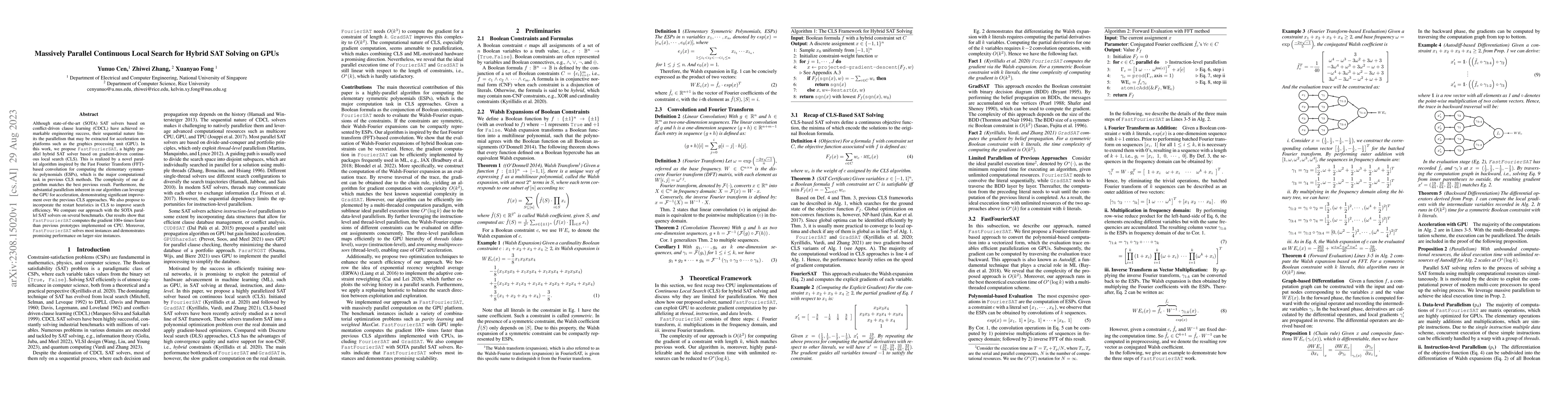 Thumbnail for Massively Parallel Continuous Local Search for Hybrid SAT Solving on
  GPUs