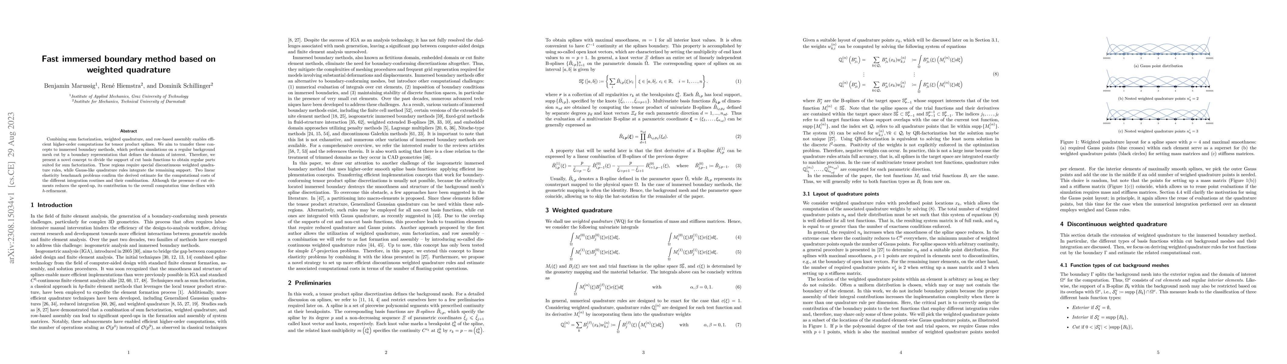 Thumbnail for Fast immersed boundary method based on weighted quadrature