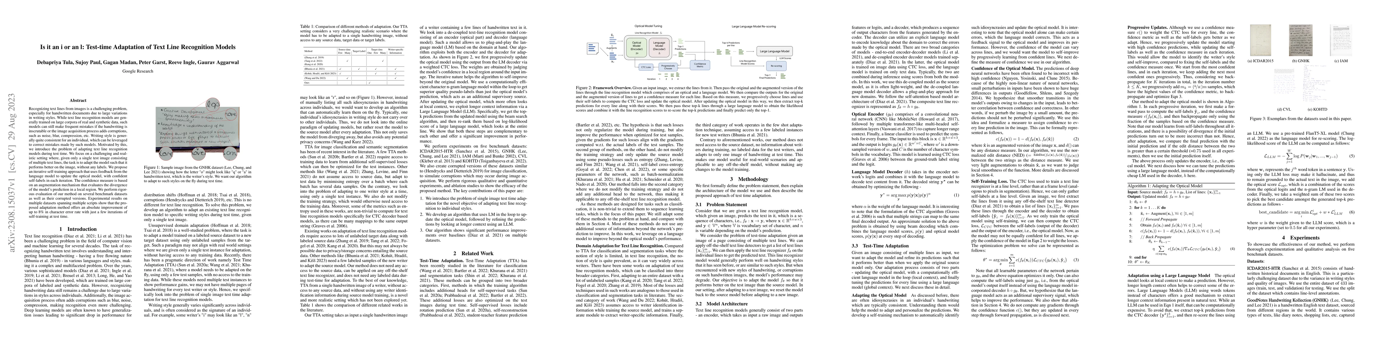 Thumbnail for Is it an i or an l: Test-time Adaptation of Text Line Recognition Models