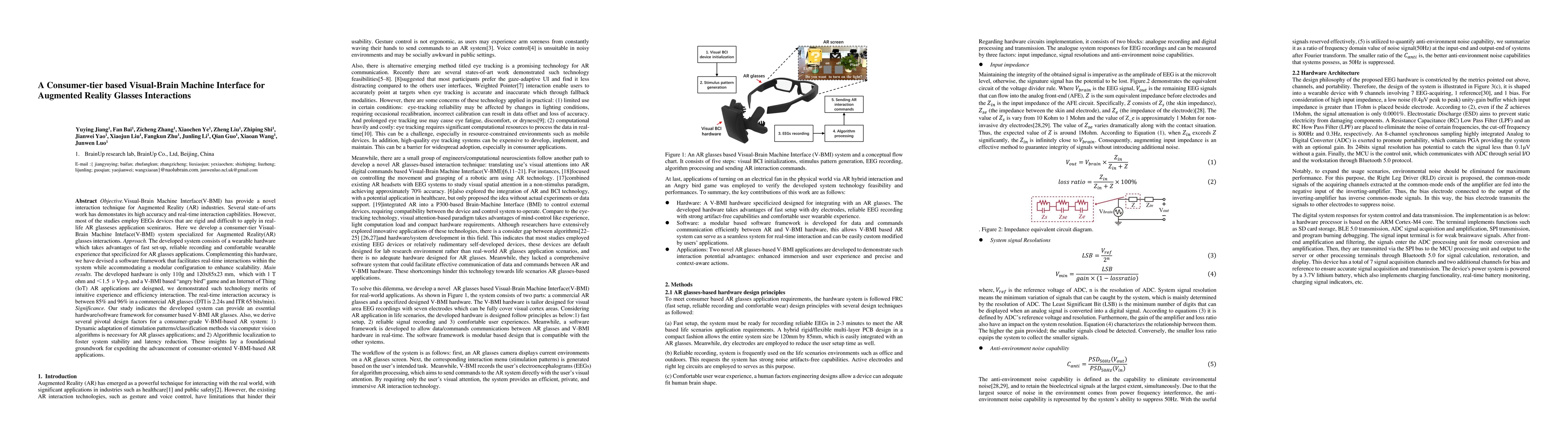 Thumbnail for A Consumer-tier based Visual-Brain Machine Interface for Augmented
  Reality Glasses Interactions
