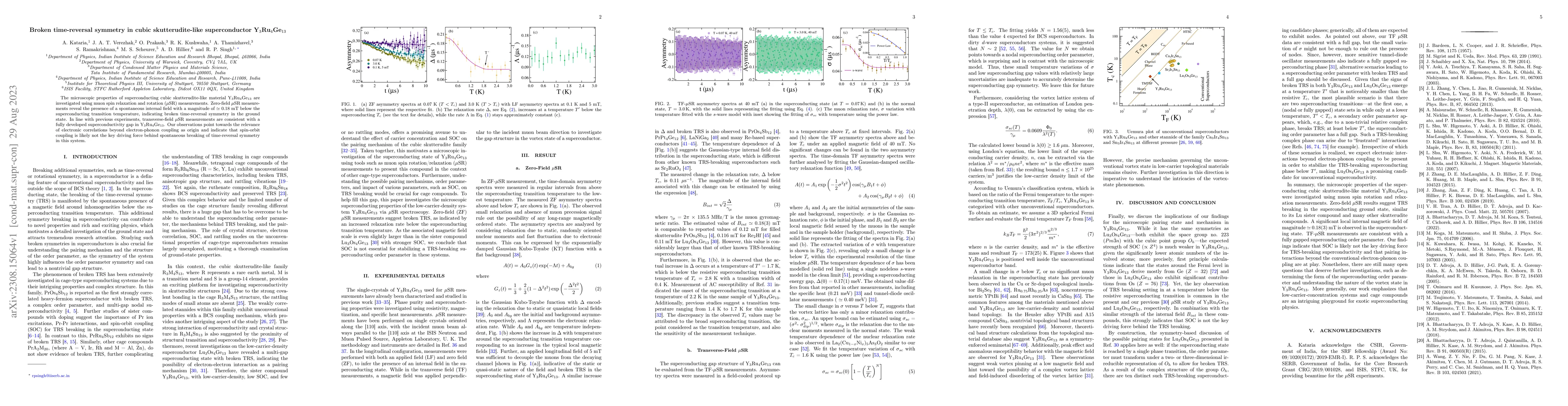 Thumbnail for Broken time-reversal symmetry in cubic skutterudite-like superconductor
  Y$_3$Ru$_4$Ge$_{13}$