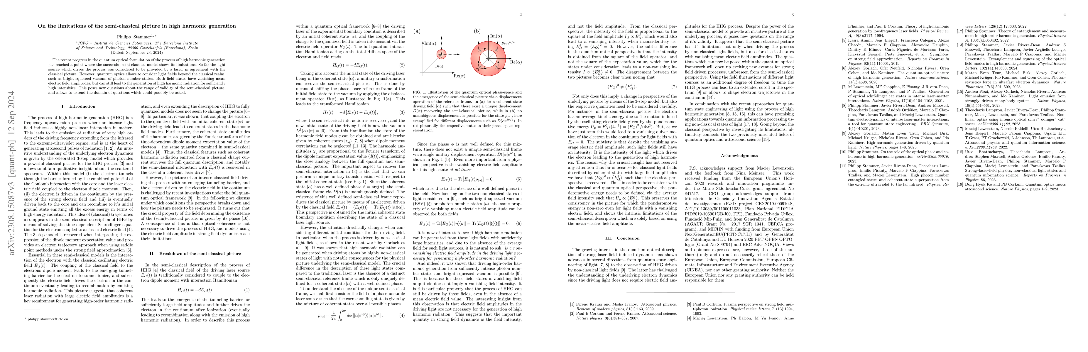 Thumbnail for On the limitations of the semi-classical picture in high harmonic
  generation