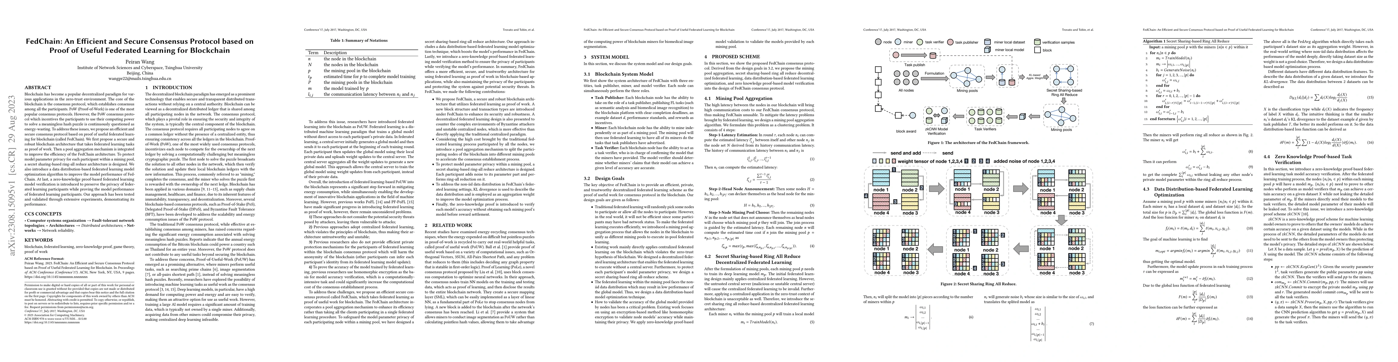Thumbnail for FedChain: An Efficient and Secure Consensus Protocol based on Proof of
  Useful Federated Learning for Blockchain