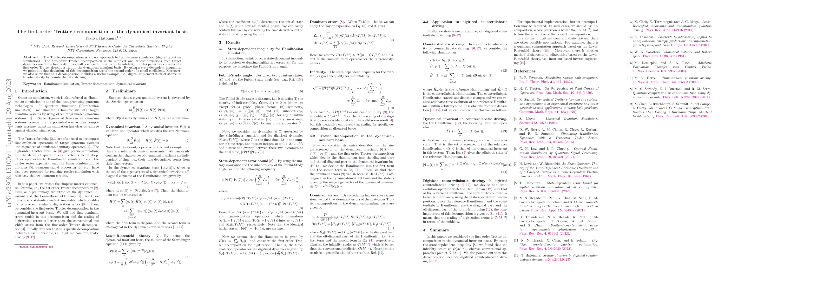 Thumbnail for The first-order Trotter decomposition in the dynamical-invariant basis