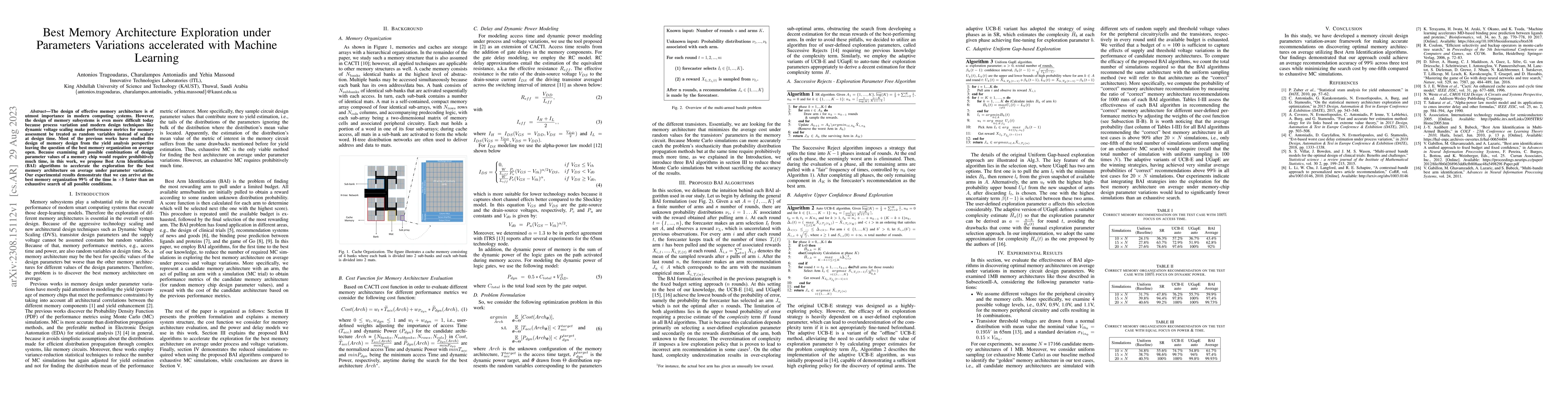 Thumbnail for Best Memory Architecture Exploration under Parameters Variations
  accelerated with Machine Learning