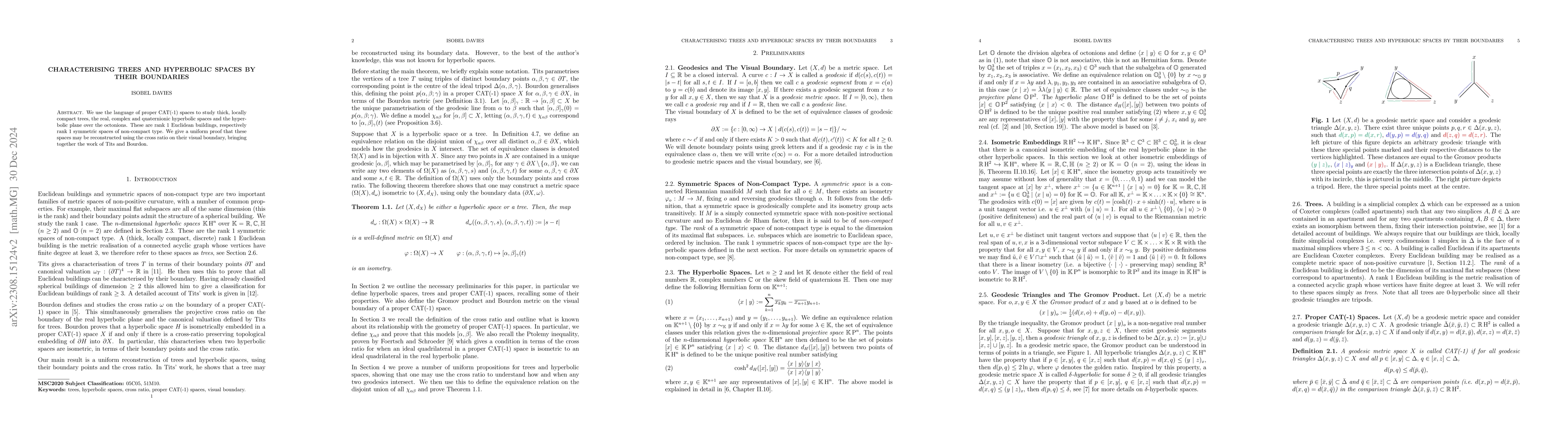 Thumbnail for Characterising trees and hyperbolic spaces by their boundaries