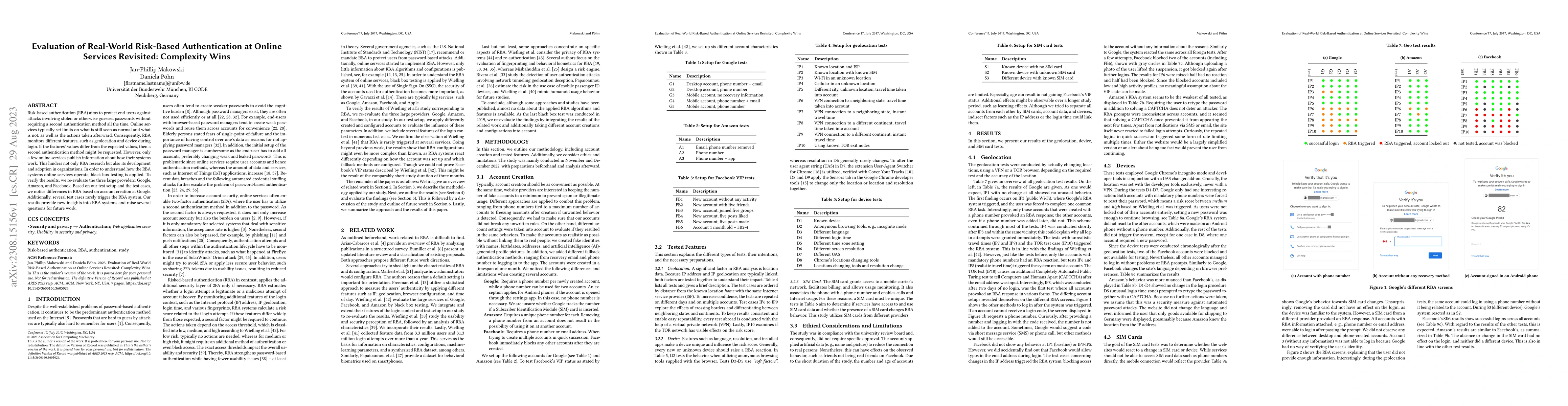Thumbnail for Evaluation of Real-World Risk-Based Authentication at Online Services
  Revisited: Complexity Wins