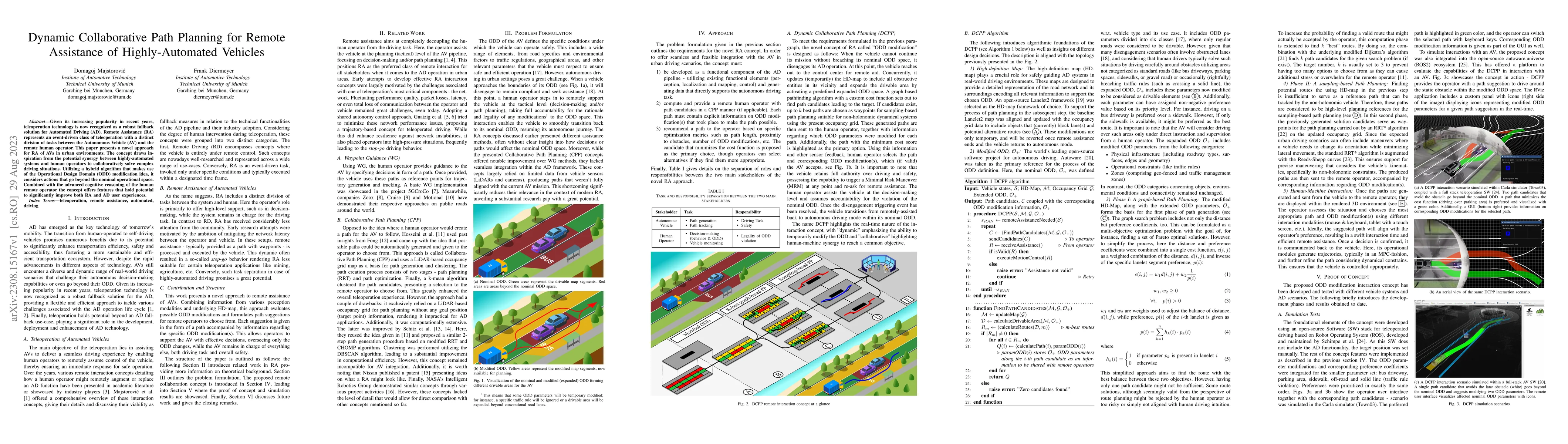 Thumbnail for Dynamic Collaborative Path Planning for Remote Assistance of
  Highly-Automated Vehicles