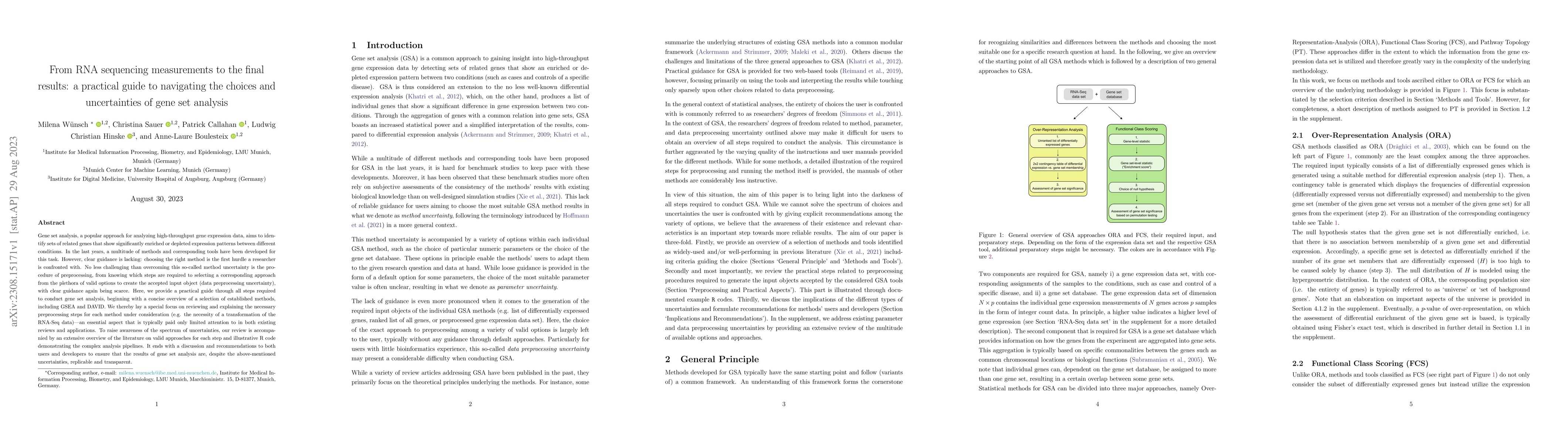 Thumbnail for From RNA sequencing measurements to the final results: a practical guide
  to navigating the choices and uncertainties of gene set analysis