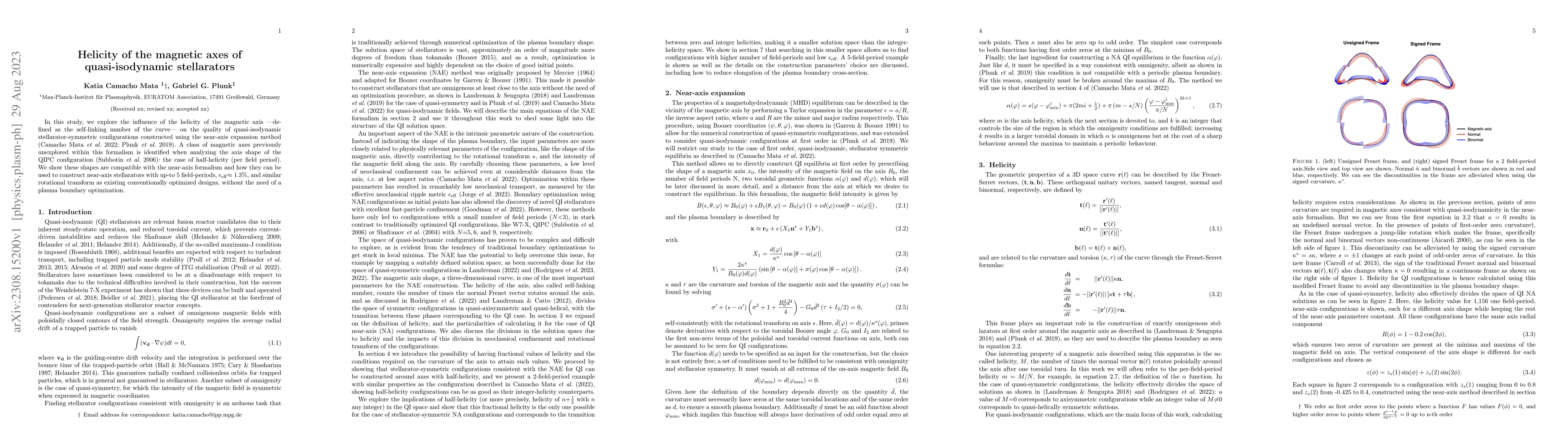 Thumbnail for Helicity of the magnetic axes of quasi-isodynamic stellarators