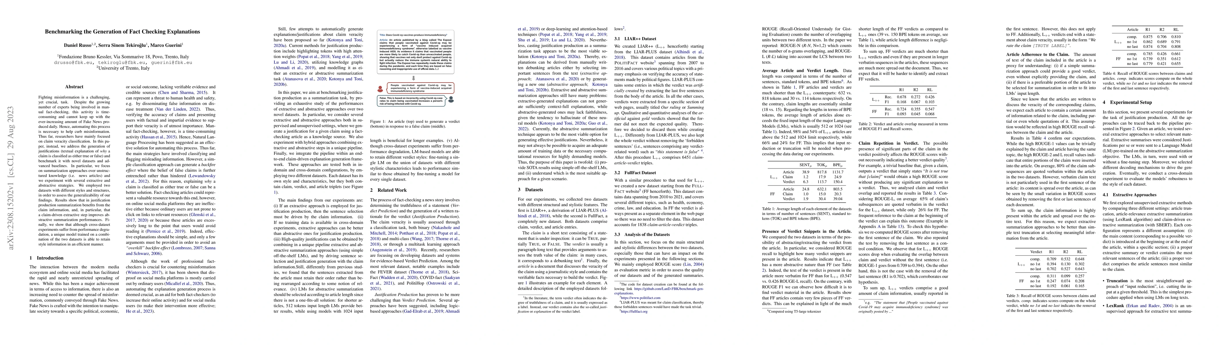 Thumbnail for Benchmarking the Generation of Fact Checking Explanations