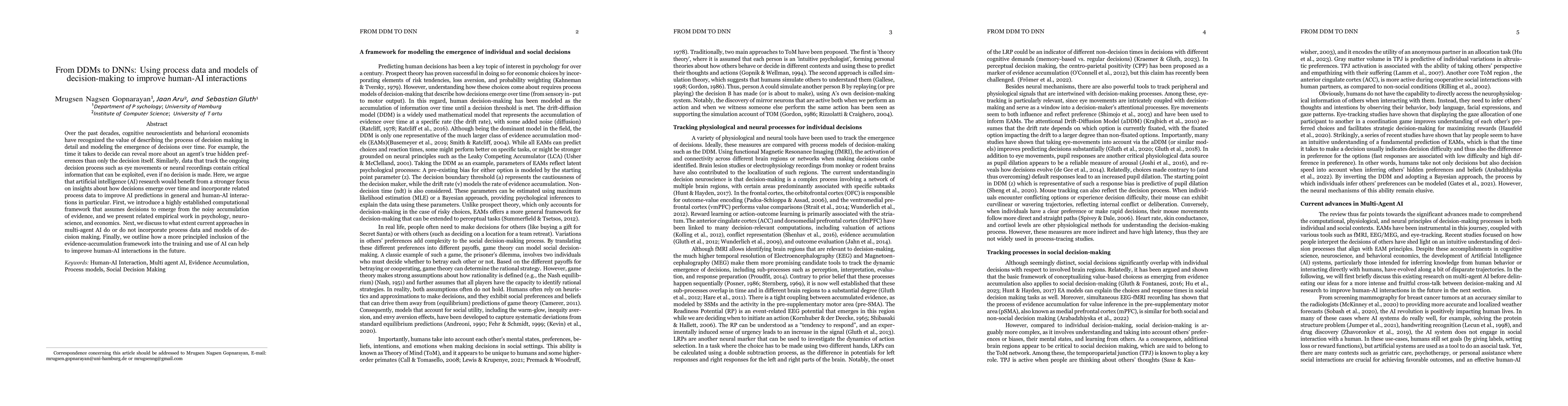 Thumbnail for From DDMs to DNNs: Using process data and models of decision-making to
  improve human-AI interactions
