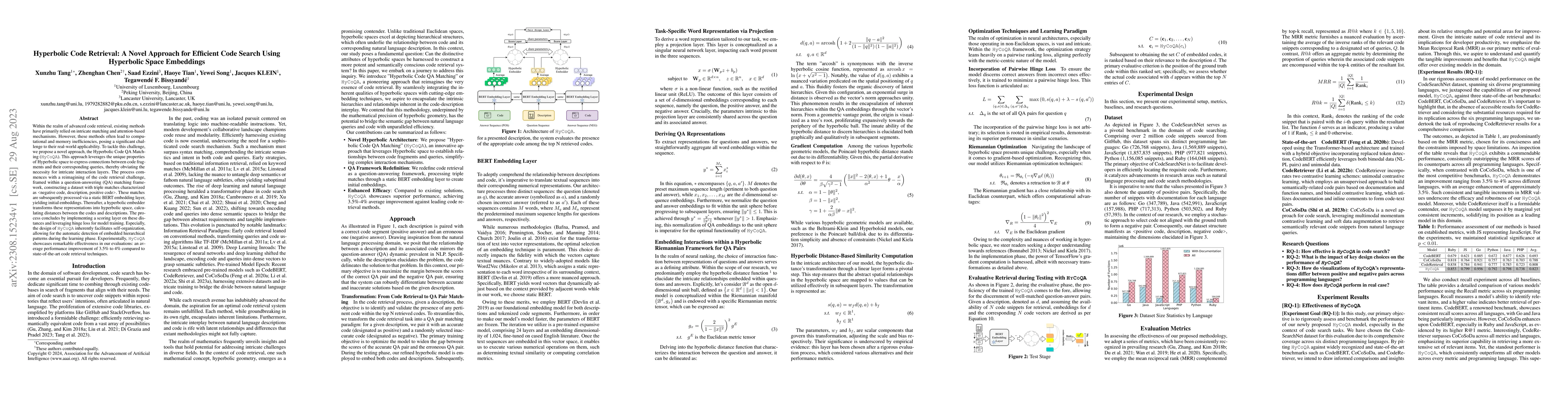 Thumbnail for Hyperbolic Code Retrieval: A Novel Approach for Efficient Code Search
  Using Hyperbolic Space Embeddings