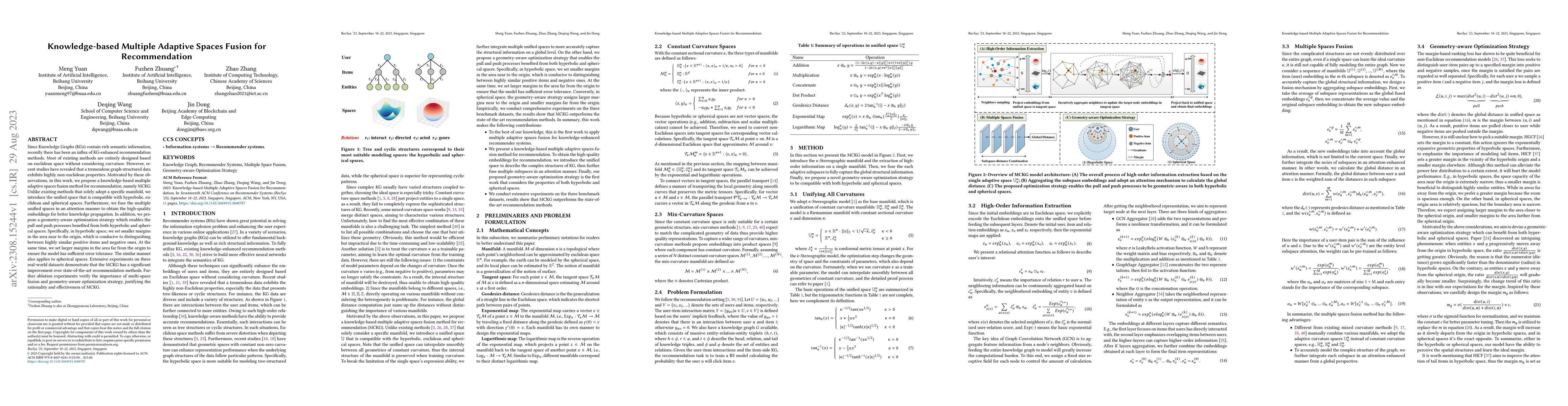 Thumbnail for Knowledge-based Multiple Adaptive Spaces Fusion for Recommendation
