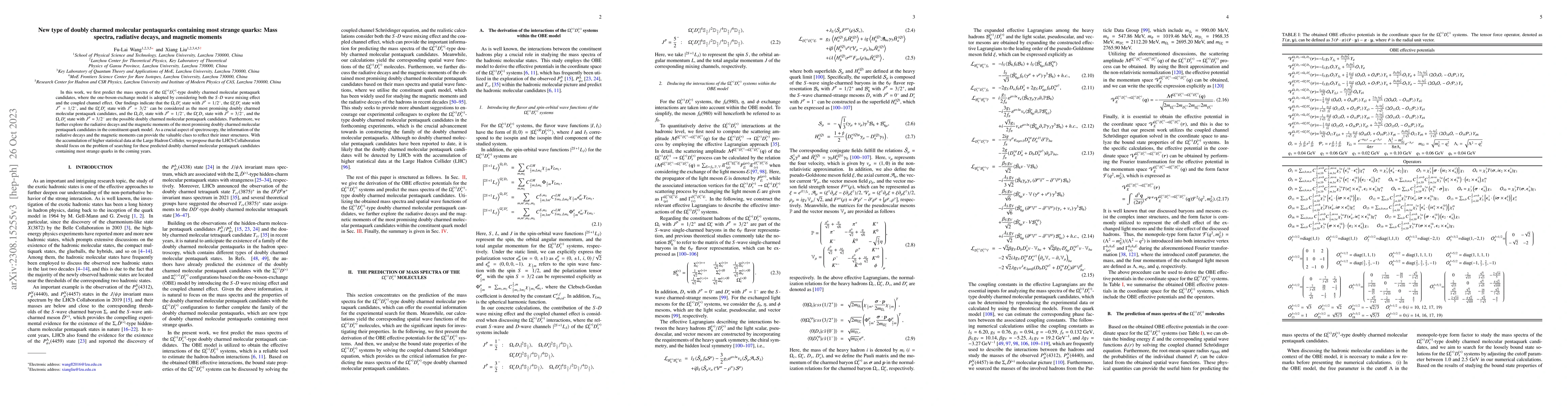 Thumbnail for New type of doubly charmed molecular pentaquarks containing most strange
  quarks: Mass spectra, radiative decays, and magnetic moments