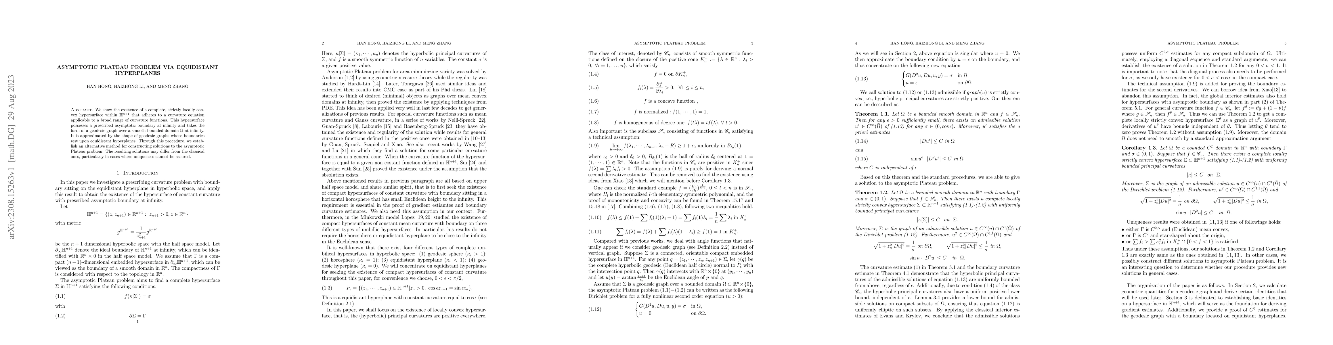 Thumbnail for Asymptotic Plateau problem via equidistant hyperplanes